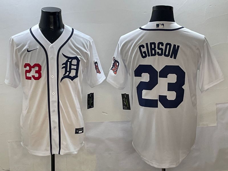 Men Detroit Tigers #23 Gibson White Game Nike 2025 MLB Jersey style 2->los angeles lakers->NBA Jersey
